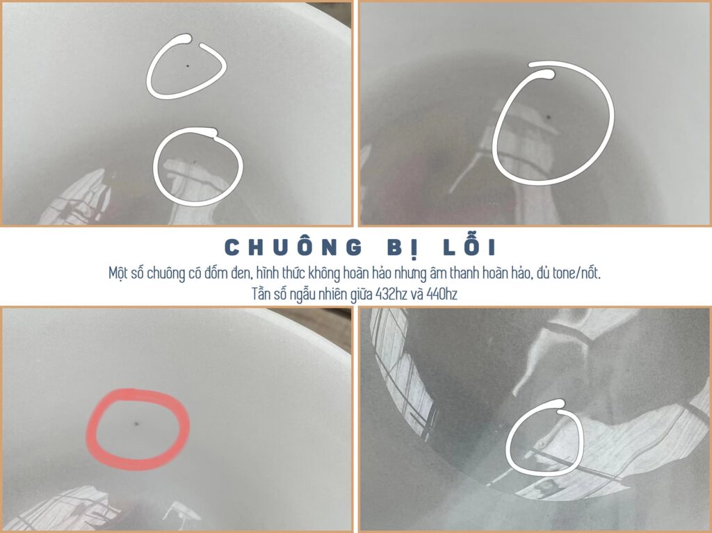 Bộ 7 Chuông Thạch Anh 6-12” Màu Trắng Mờ (White Frosted) 5 HINH ANH CHUONG BI LOI 1