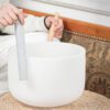 14-White Frosted Crystal Singing Bowl 03 Chuông thạch anh 14 inch Màu Trắng (White Frosted) CDEFGAB