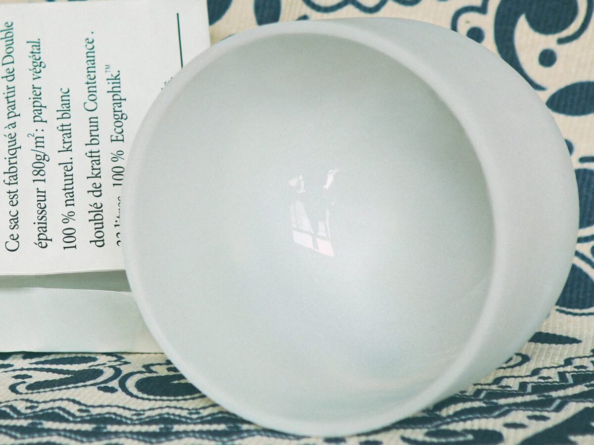 7-White Frosted Crystal Singing Bowl 03 Chuông thạch anh 7 inch Màu Trắng (White Frosted) CDEFGAB