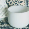 7-White Frosted Crystal Singing Bowl 04 Chuông thạch anh 7 inch Màu Trắng (White Frosted) CDEFGAB