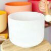 9-White Frosted Crystal Singing Bowl 05 Chuông thạch anh 9 inch Màu Trắng (White Frosted) CDEFGAB