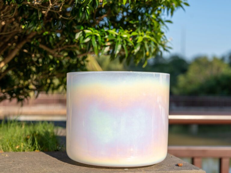 Chuông thạch anh 8 inch màu ngọc trai Note G 432hz