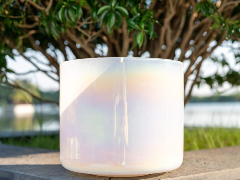 Chuông thạch anh 8 inch màu ngọc trai Note G 432hz