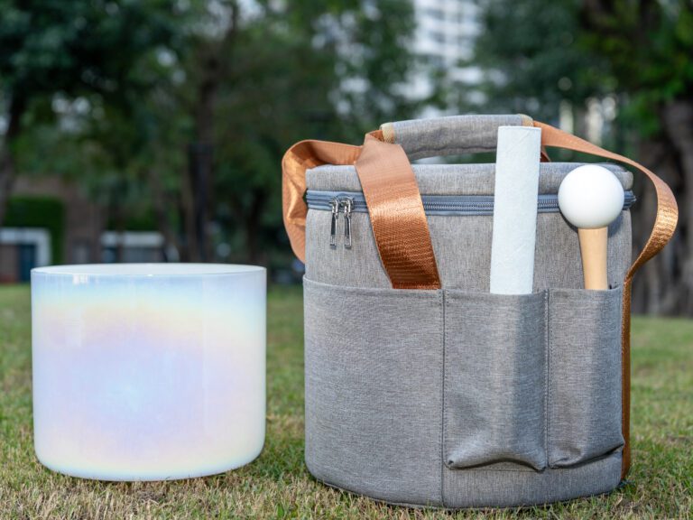 Chuông thạch anh 8 inch màu ngọc trai Note G 432hz