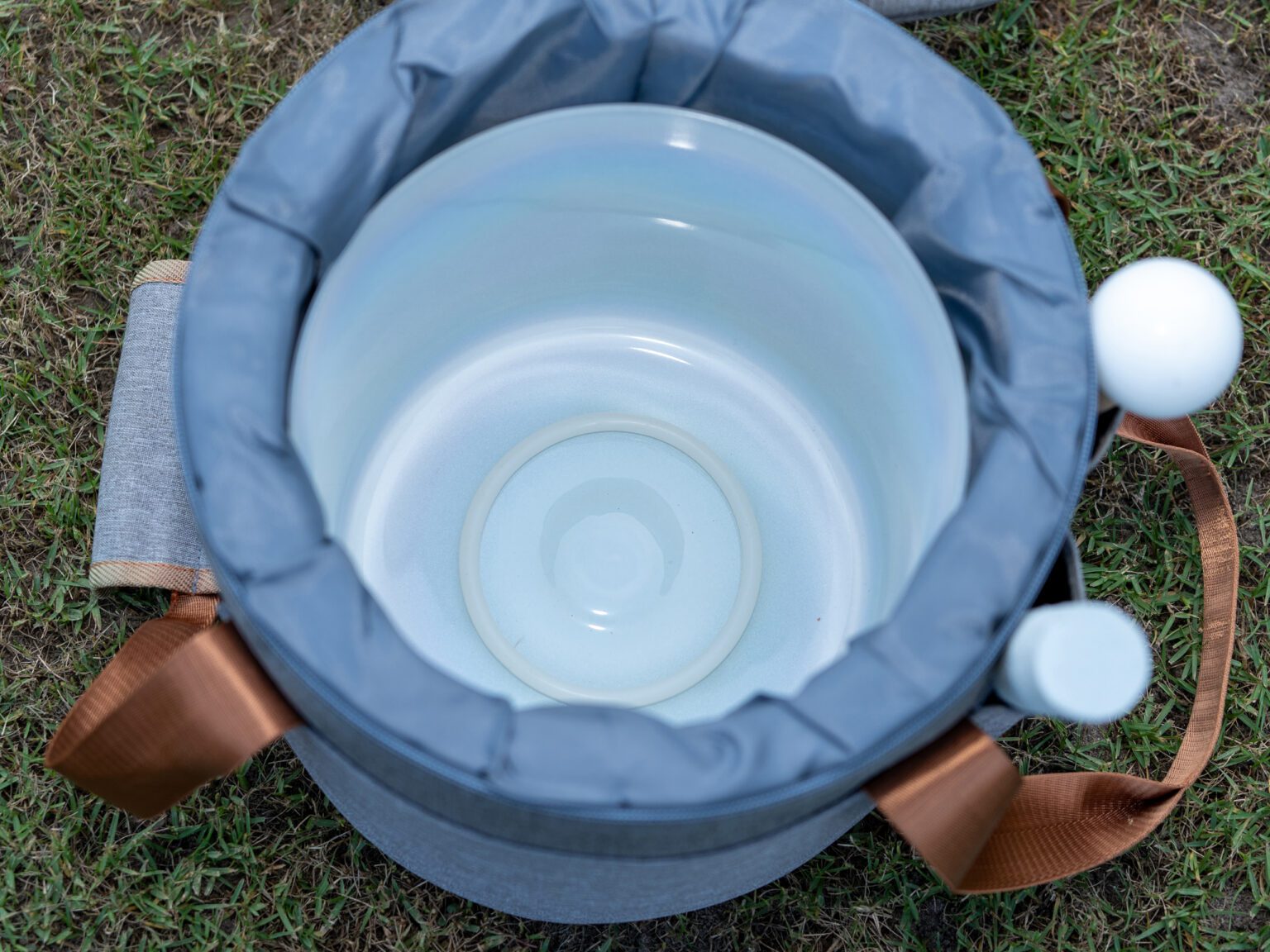 Chuông thạch anh 8 inch màu ngọc trai Note G 432hz