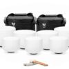 Bộ 7 Chuông Thạch Anh 8-14” Màu Trắng Mờ (White Frosted) với tùi màu đen