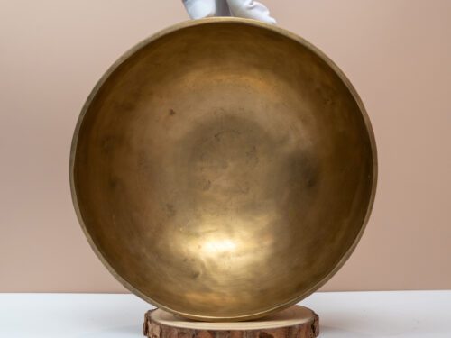 Chuông Xoay Himalaya Vàng Trơn Note D3# | Ø23cm | 1.45kg