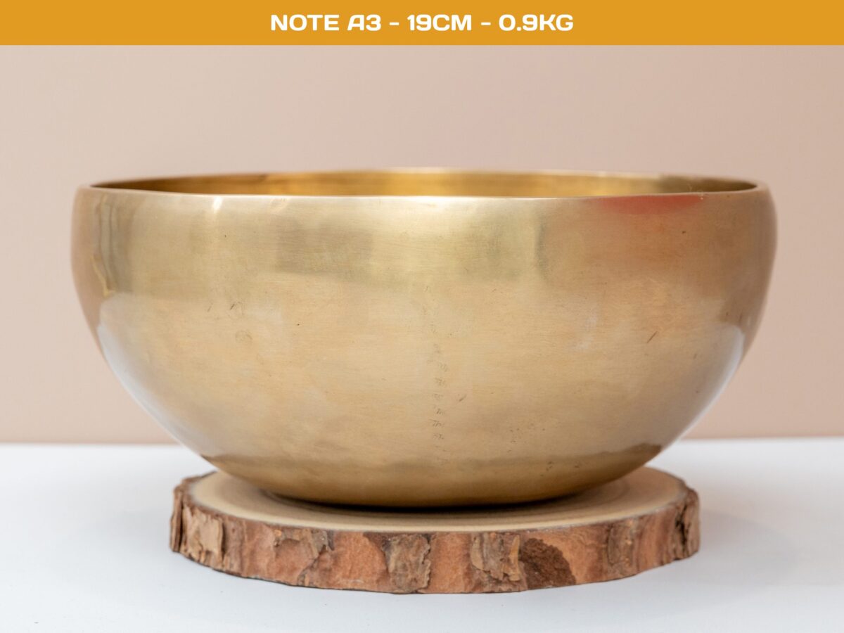 Chuông Xoay Himalaya Vàng Trơn Note A3 | Ø19cm | 0.9kg