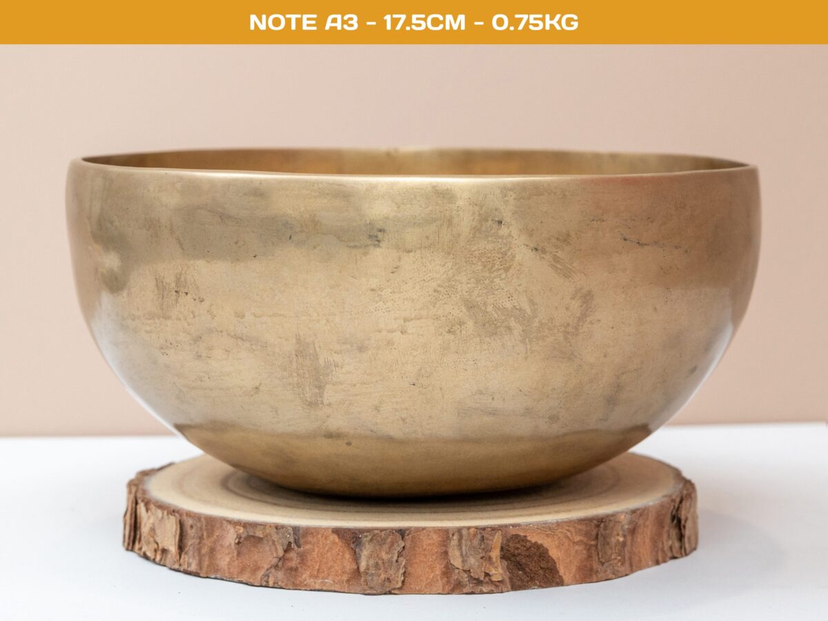 Chuông Xoay Himalaya Vàng Trơn Note A3 | Ø17.5cm | 0.75kg