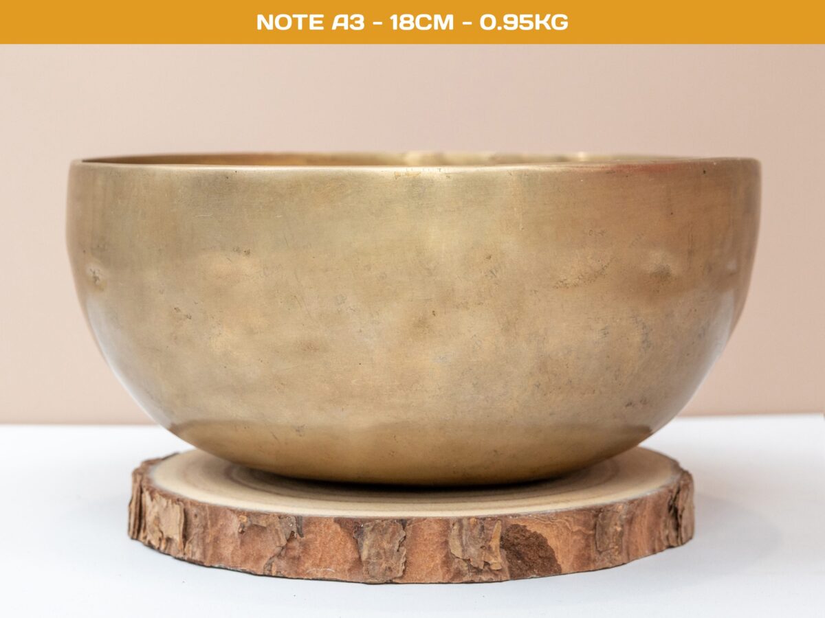 Chuông Xoay Himalaya Vàng Trơn Note A3# | Ø18cm | 0.95kg