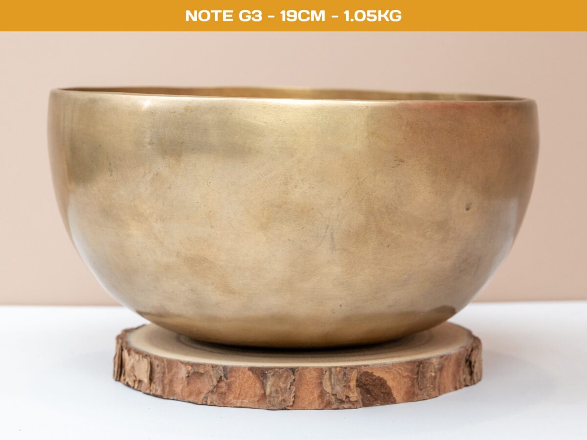 Chuông Xoay Himalaya Vàng Trơn Note G3 | Ø19cm | 1.05kg