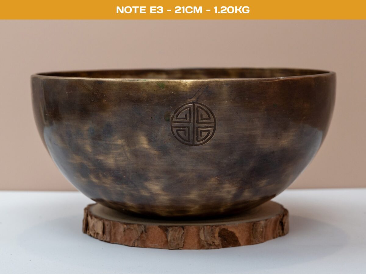 Chuông Xoay Himalaya Màu Cọp Khắc Full Moon | E3 | Ø21cm | 1.2kg