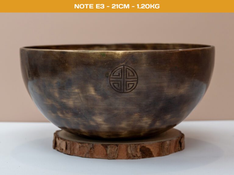 Chuông Xoay Himalaya Màu Cọp Khắc Full Moon | E3 | Ø21cm | 1.2kg