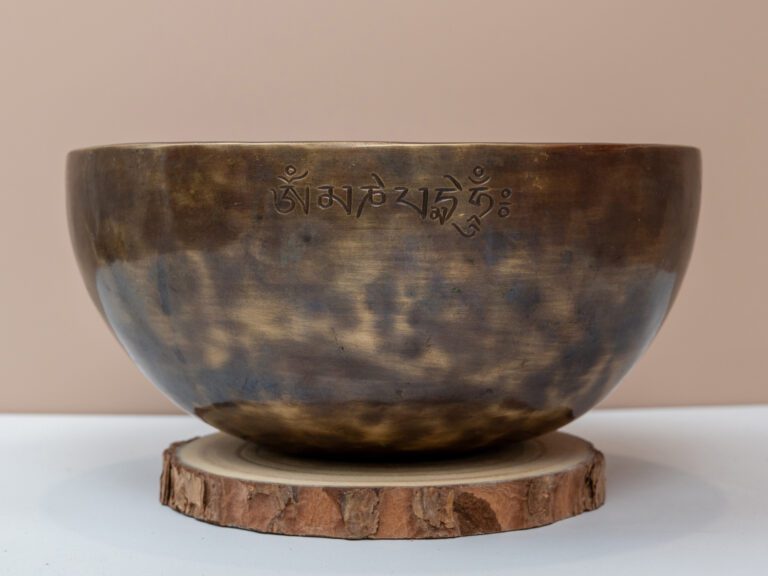 Chuông Xoay Himalaya Màu Cọp Khắc Full Moon | E3 | Ø21cm | 1.2kg