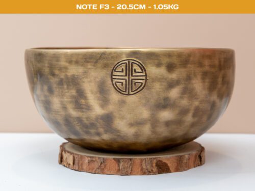 Chuông Xoay Himalaya Màu Cọp Khắc Full Moon | F3# | Ø20.5cm | 1.05kg