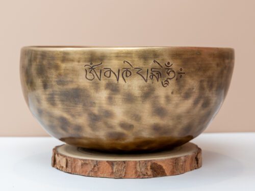 Chuông Xoay Himalaya Màu Cọp Khắc Full Moon | F3# | Ø20.5cm | 1.05kg