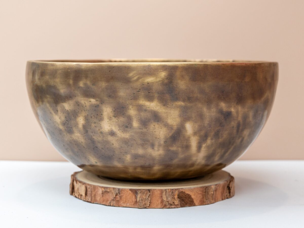 05.02.20260096 Chuông Xoay Himalaya Màu Cọp Trơn | E3 | Ø22.5cm | 1.55kg
