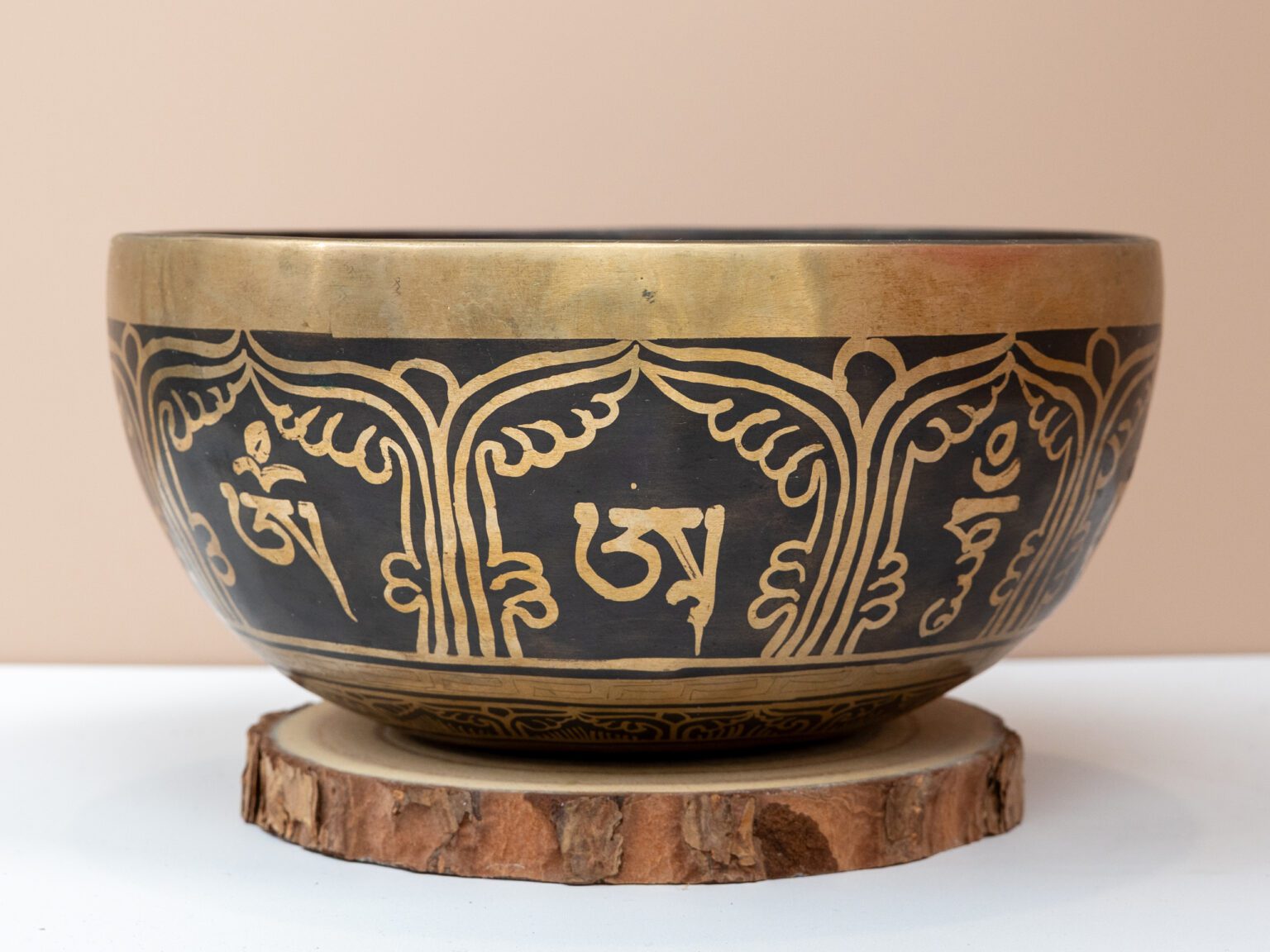 Chuông Xoay Himalaya Vàng Khắc Chú Om Mani Padme Hum | A3# | Ø19.5cm | 1.1kg