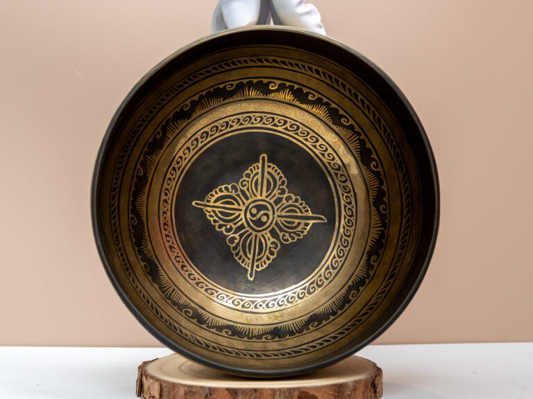 Chuông Xoay Himalaya Vàng Khắc Chú Om Mani Padme Hum | A3# | Ø19.5cm | 1.1kg