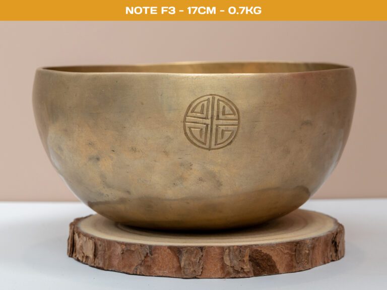 Chuông Xoay Himalaya Vàng Khắc Full Moon | F3# | Ø17cm | 0.7kg