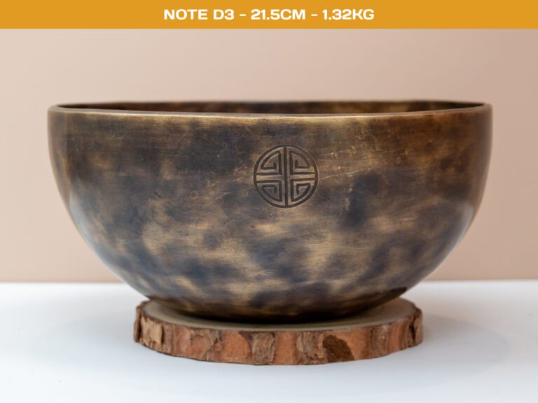 Chuông Xoay Himalaya Màu Cọp Khắc Full Moon | D3 | Ø21.5cm | 1.32kg