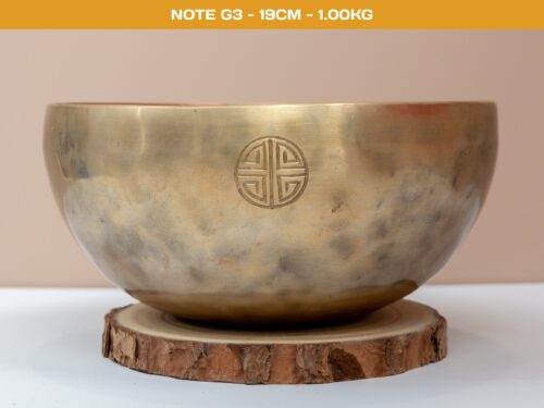 Chuông Xoay Himalaya Vàng Khắc Full Moon | G3# | Ø19cm | 1kg