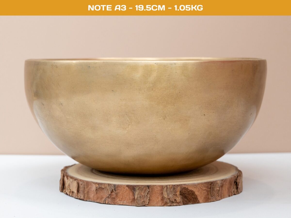 Chuông Xoay Himalaya Vàng Trơn Note A3# | Ø19.5cm | 1.05kg
