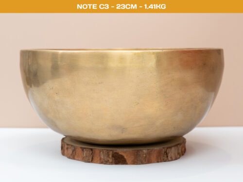 Chuông Xoay Himalaya Vàng Trơn Note C3 | Ø23cm | 1.41kg