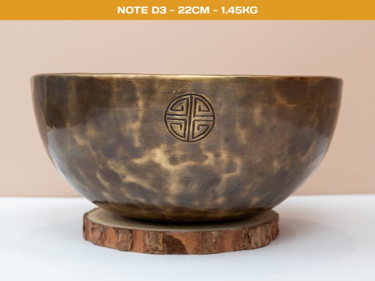 Chuông Xoay Himalaya Màu Cọp Khắc Full Moon | D3# | Ø22cm | 1.45kg