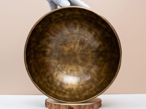 Chuông Xoay Himalaya Màu Cọp Khắc Full Moon | D3# | Ø22cm | 1.45kg