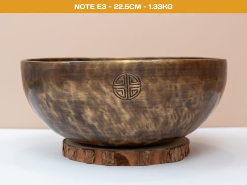 Chuông Xoay Himalaya Màu Cọp Khắc Full Moon | E3 | Ø22.5cm | 1.3kg