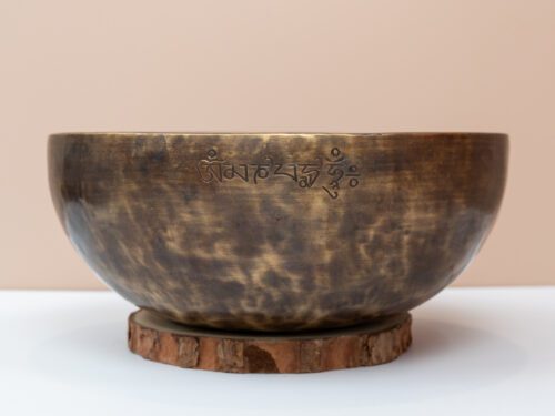 Chuông Xoay Himalaya Màu Cọp Khắc Full Moon | E3 | Ø22.5cm | 1.3kg