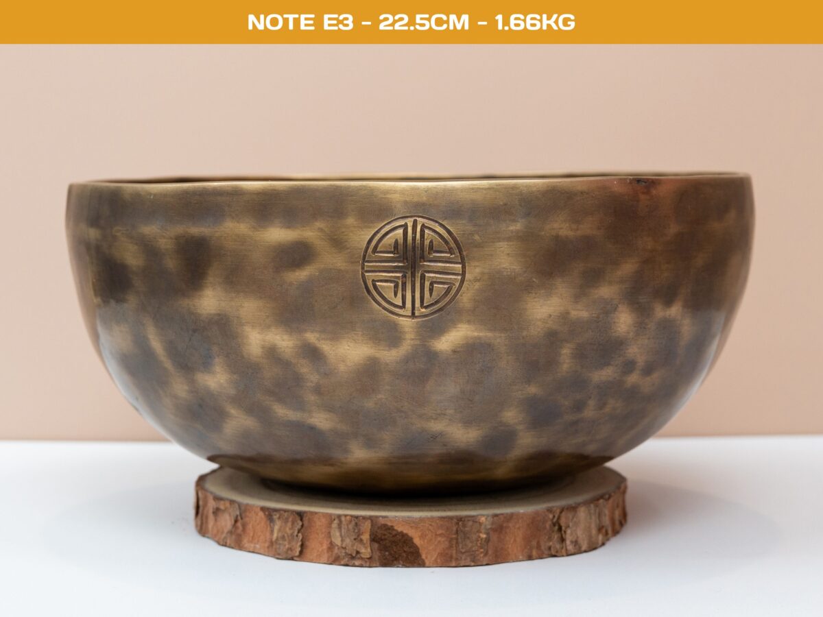 Chuông Xoay Himalaya Màu Cọp Khắc Full Moon | E3 | Ø22.5cm | 1.66kg