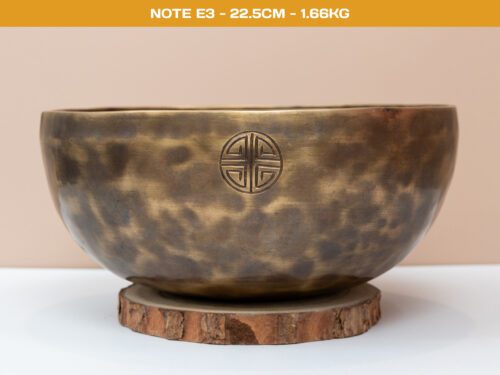 Chuông Xoay Himalaya Màu Cọp Khắc Full Moon | E3 | Ø22.5cm | 1.66kg