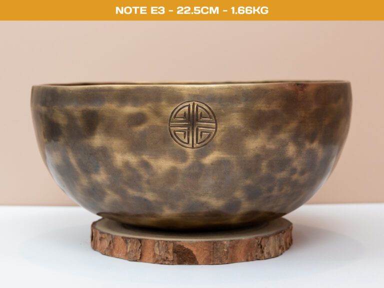 Chuông Xoay Himalaya Màu Cọp Khắc Full Moon | E3 | Ø22.5cm | 1.66kg