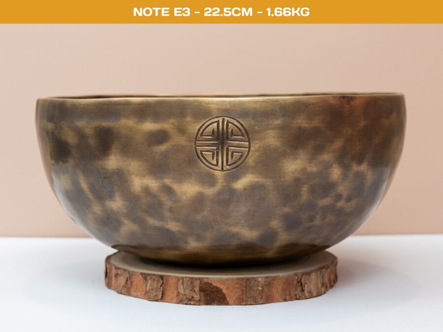 Chuông Xoay Himalaya Màu Cọp Khắc Full Moon | E3 | Ø22.5cm | 1.66kg