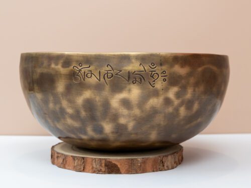 Chuông Xoay Himalaya Màu Cọp Khắc Full Moon | E3 | Ø22.5cm | 1.66kg