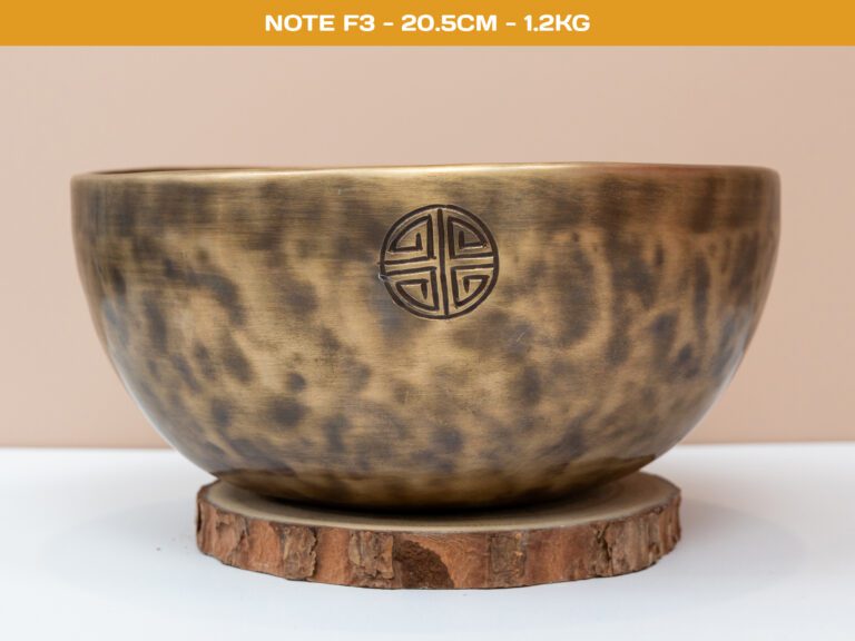 Chuông Xoay Himalaya Màu Cọp Khắc Full Moon | F3# | Ø20.5cm | 1.2kg