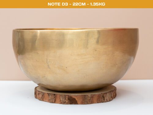 Chuông Xoay Himalaya Vàng Trơn Note D3 | Ø22cm | 1.353kg