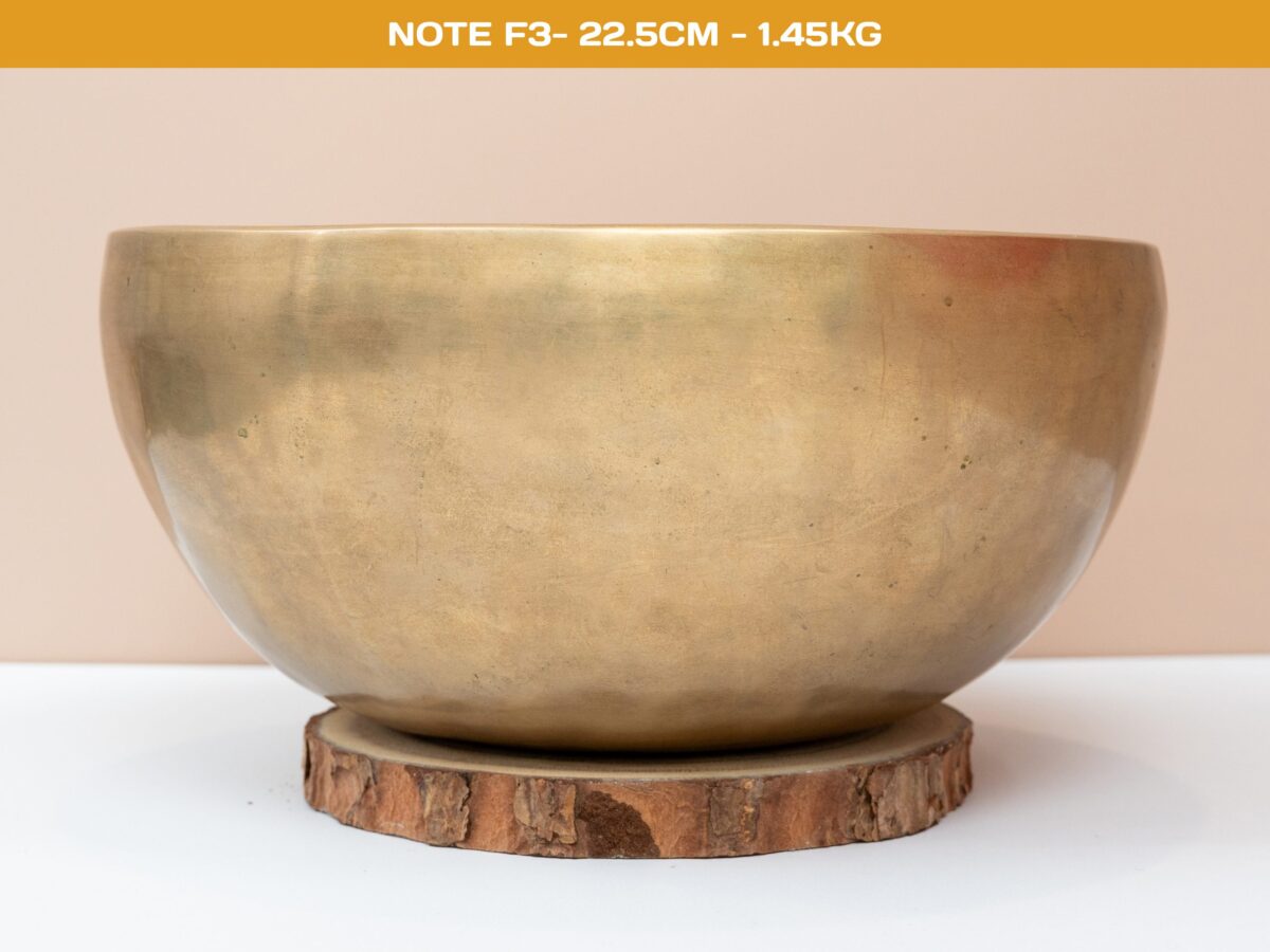 Chuông Xoay Himalaya Vàng Trơn Note F3 | Ø22.5cm | 1.45kg