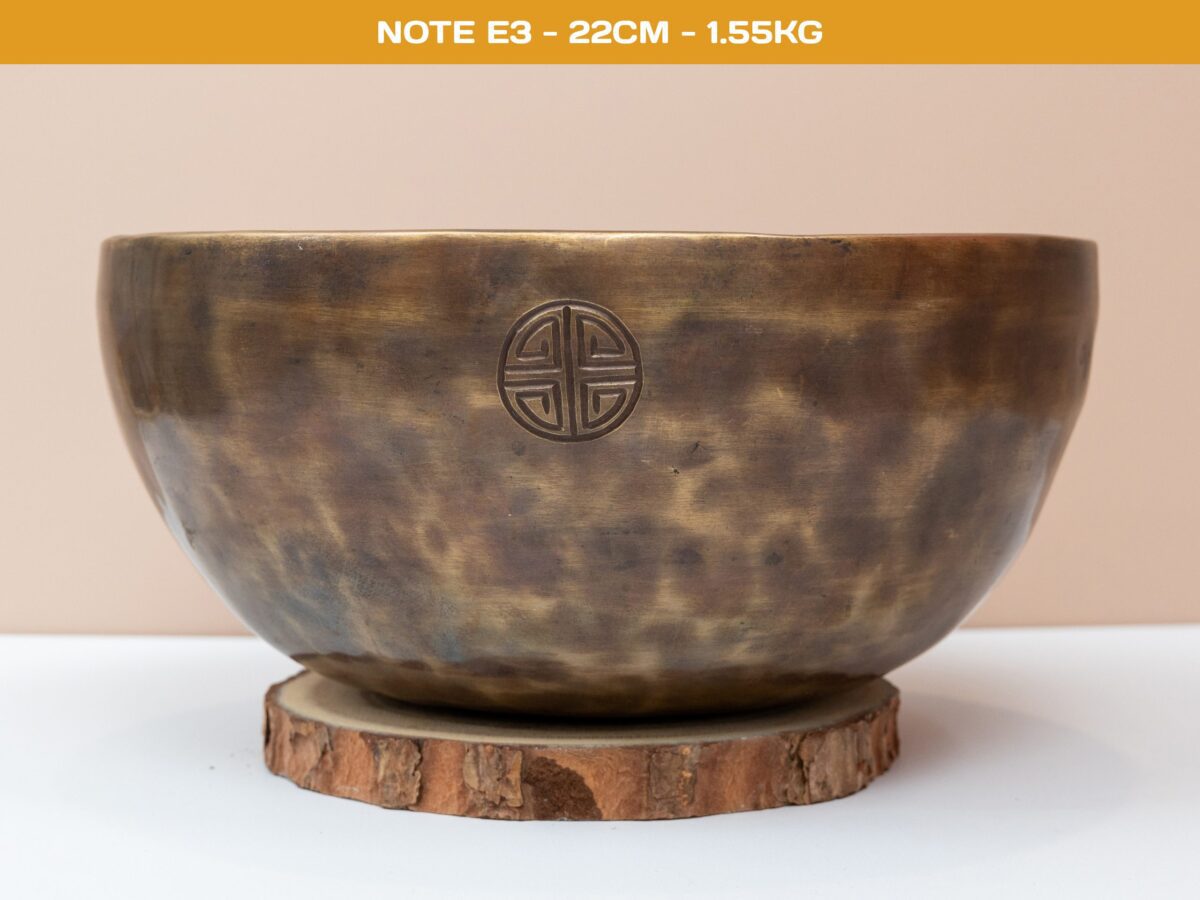06.02.20260068 Chuông Xoay Himalaya Màu Cọp Khắc Full Moon | E3 | Ø22cm | 1.55kg