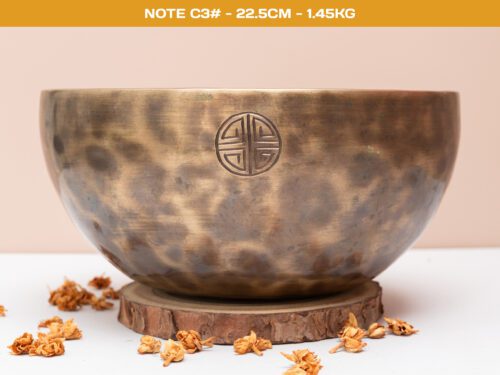 Chuông Xoay Himalaya Màu Vàng Hàng Decor | C3# | Ø22.5cm | 1.45kg