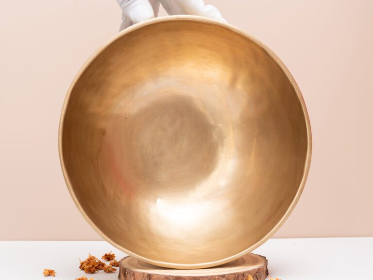 Chuông Xoay Himalaya Màu Vàng Hàng Decor | E3 | Ø22cm | 1.50kg