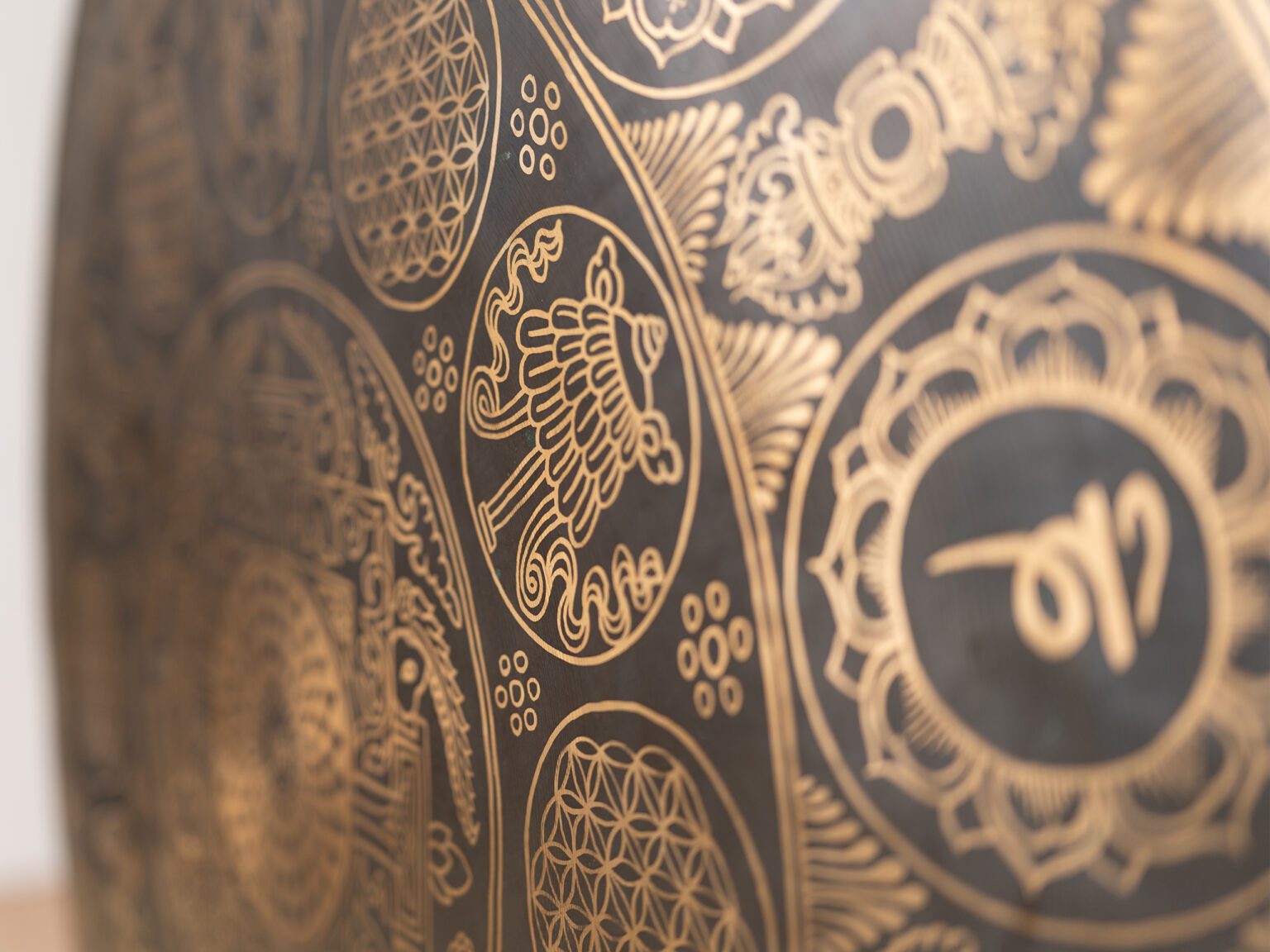 Gong Nepal Khắc Biểu Tượng Mandala Note D2# | Ø 70cm | 8.25kg