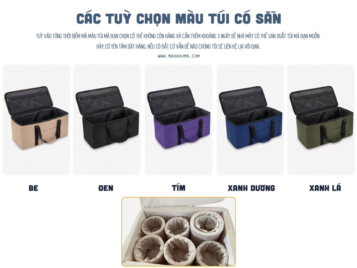 Clear Chakra Bowl Set Bag Bộ 7 Chuông Thạch Anh Pha Lê 7 Sắc Cầu Vồng | Rainbow Clear | 5.25–6.75”