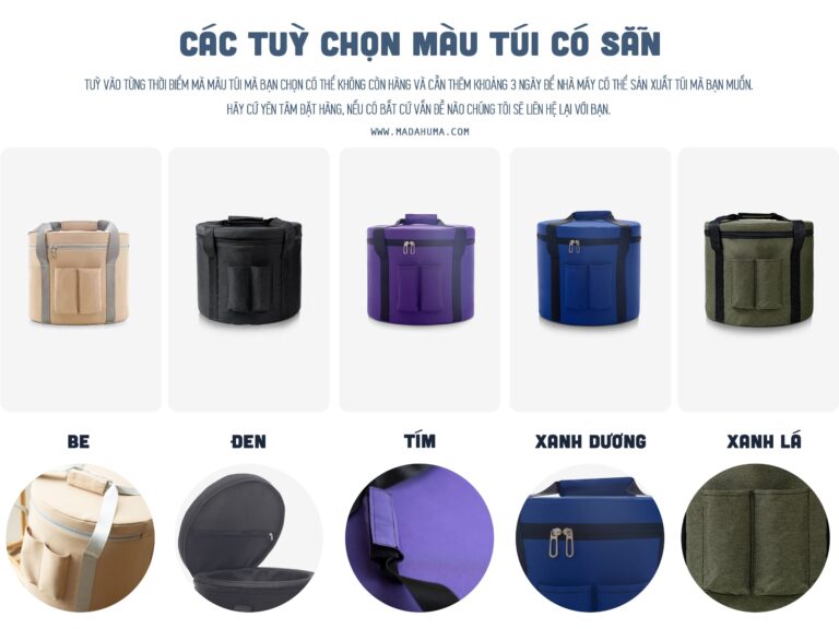 Lựa chọn màu túi đa dạng tại Madahuma