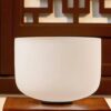 13-White Frosted Crystal Singing Bowl 01 Chuông thạch anh 13 inch Màu Trắng (White Frosted) CDEFGAB