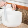 14-White Frosted Crystal Singing Bowl 03 Chuông thạch anh 14 inch Màu Trắng (White Frosted) CDEFGAB