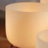 16:18-White Frosted Crystal Singing Bowl 04 Chuông thạch anh 16 inch Màu Trắng, Chuông thạch anh 18 inch Màu Trắng