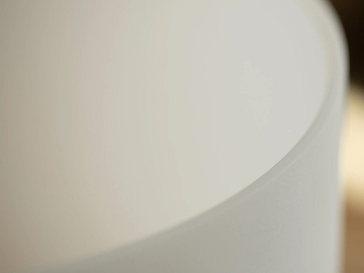 9-White Frosted Crystal Singing Bowl 01 Chuông thạch anh 9 inch Màu Trắng (White Frosted) CDEFGAB